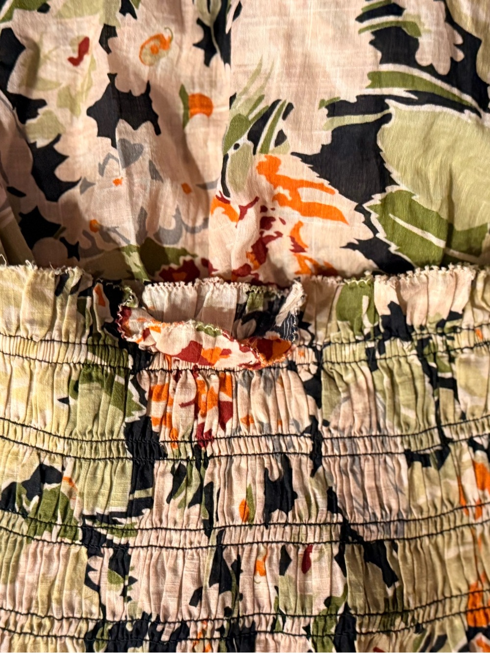 Tuckernut THE GREAT Vintage Rose The Canary Skirt Floral Smocked Waist Size 0 - Picture 9 of 10